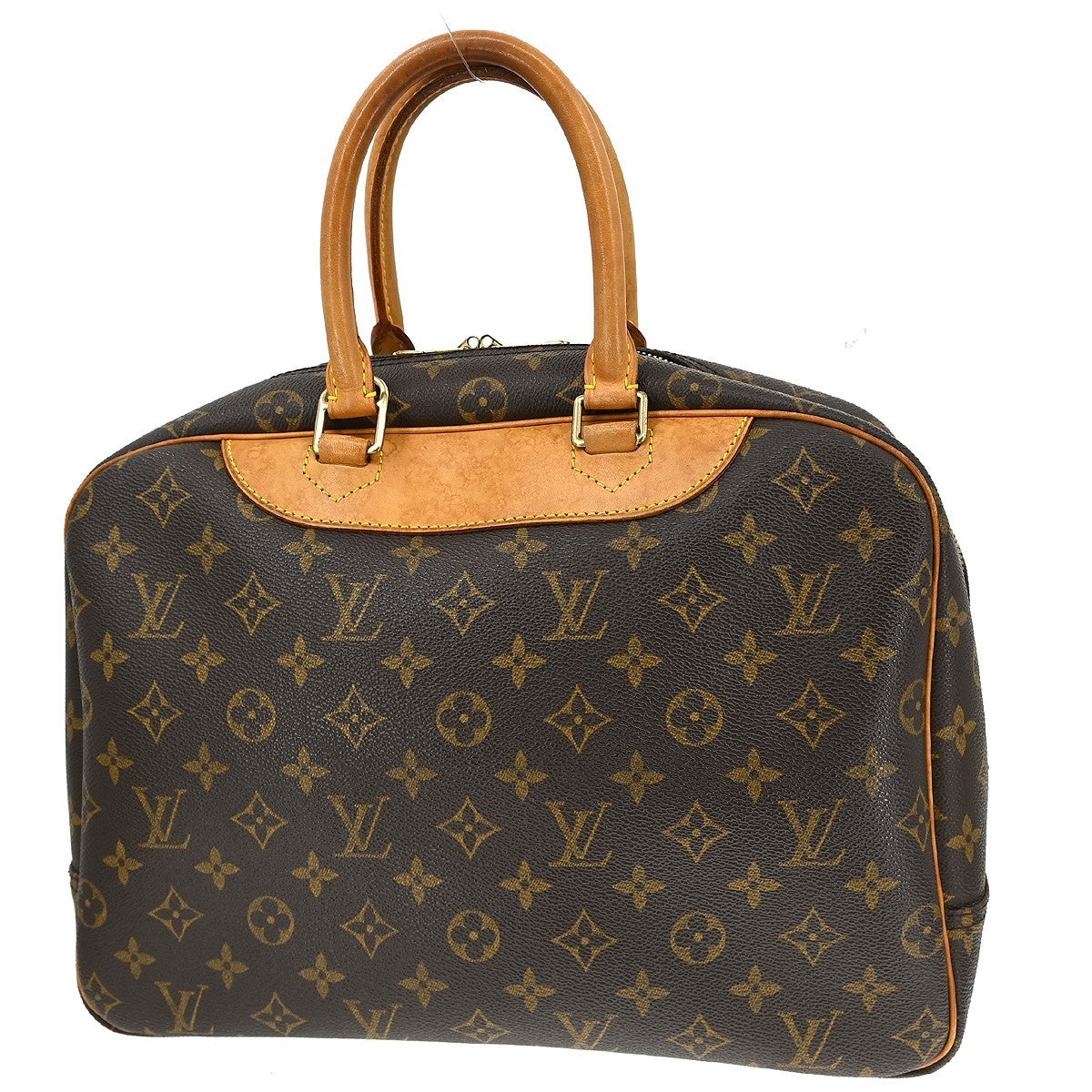 Louis Vuitton Deauville Handbag Monogram Canvas Brown Canvas Handbag ( )