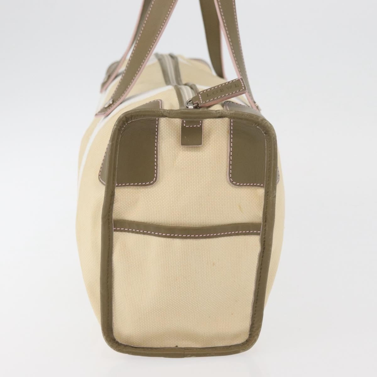 Loewe Anagram Handbag Canvas Beige Canvas Handbag (Authentic  )