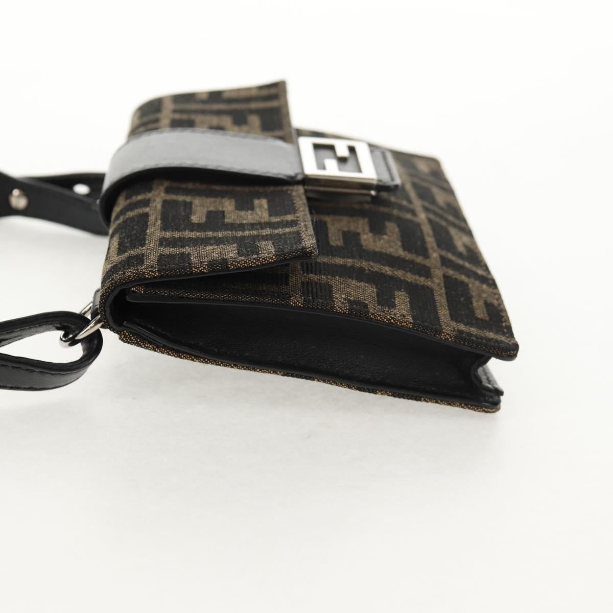 Fendi Baguette Convertible Belt Bag Zucca Canvas Black Canvas Bag (Authentic  )