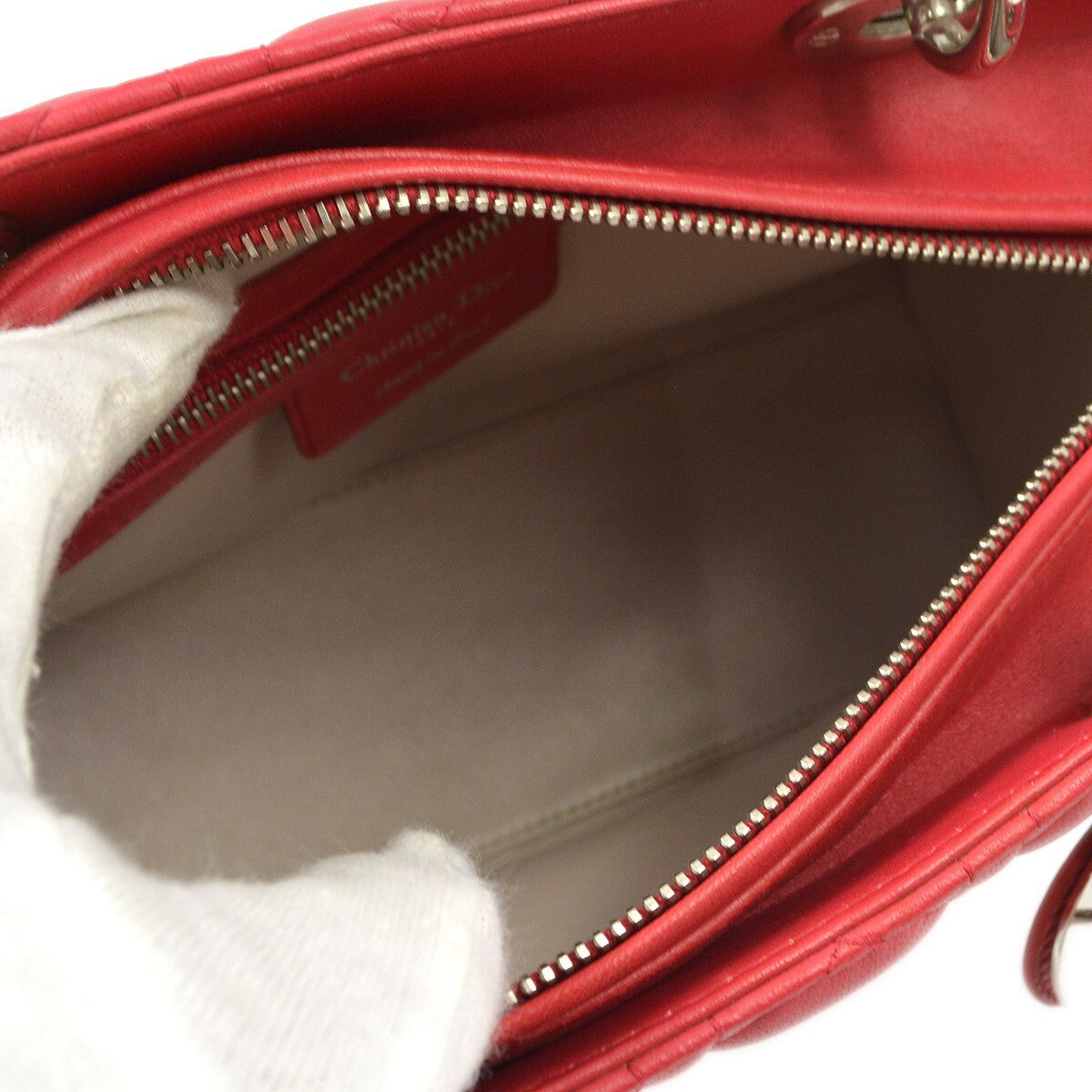 Christian Dior Bicolor Lady Dior Bag Cannage Quilt Lambskin Pink Leather Handbag (Authentic  )