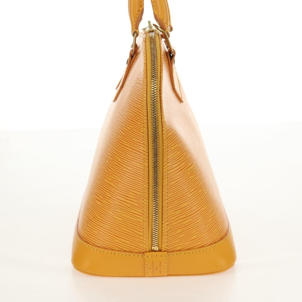 Louis Vuitton Alma Handbag Epi Leather Yellow Leather Handbag (Authentic  )