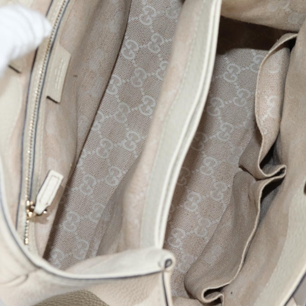Gucci Diana Bamboo Top Handle Tote Leather White Leather Handbag (Authentic  )