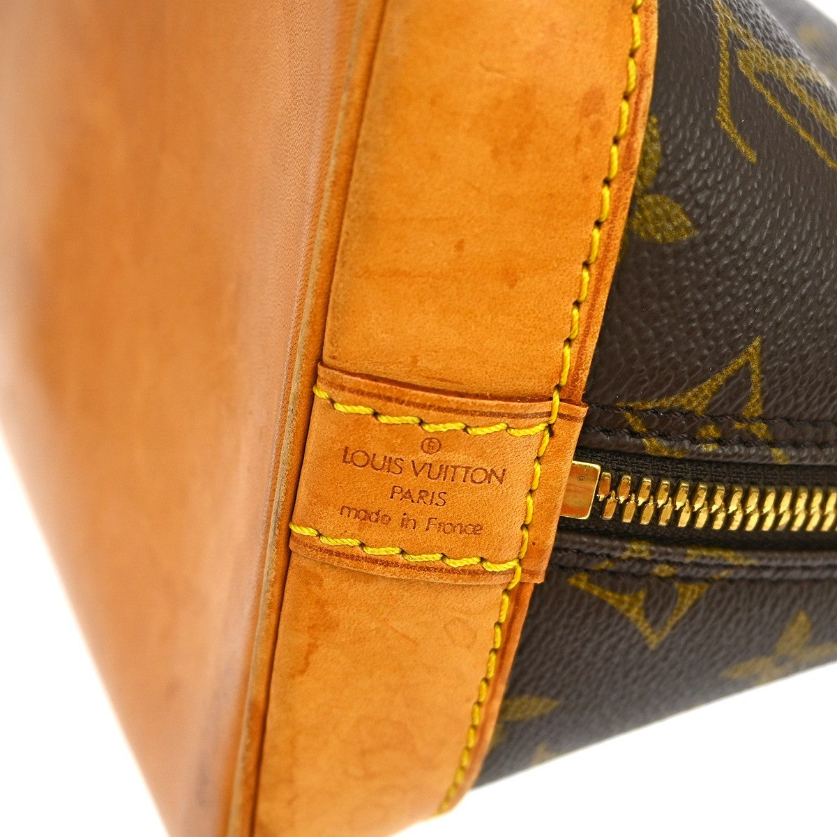 Louis Vuitton Alma Handbag Monogram Canvas Brown Canvas Handbag (Authentic  )