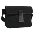 Gucci Buckle Belt Bag Gg Canvas Black Canvas Bag (Authentic  )