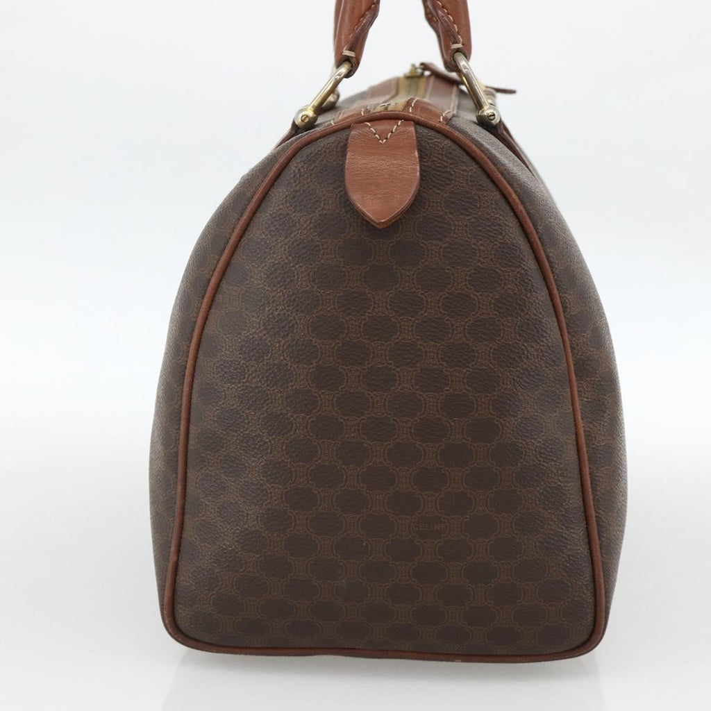 Celine Macadam Handbag Macadam With Leather Brown Canvas Handbag (Authentic  )