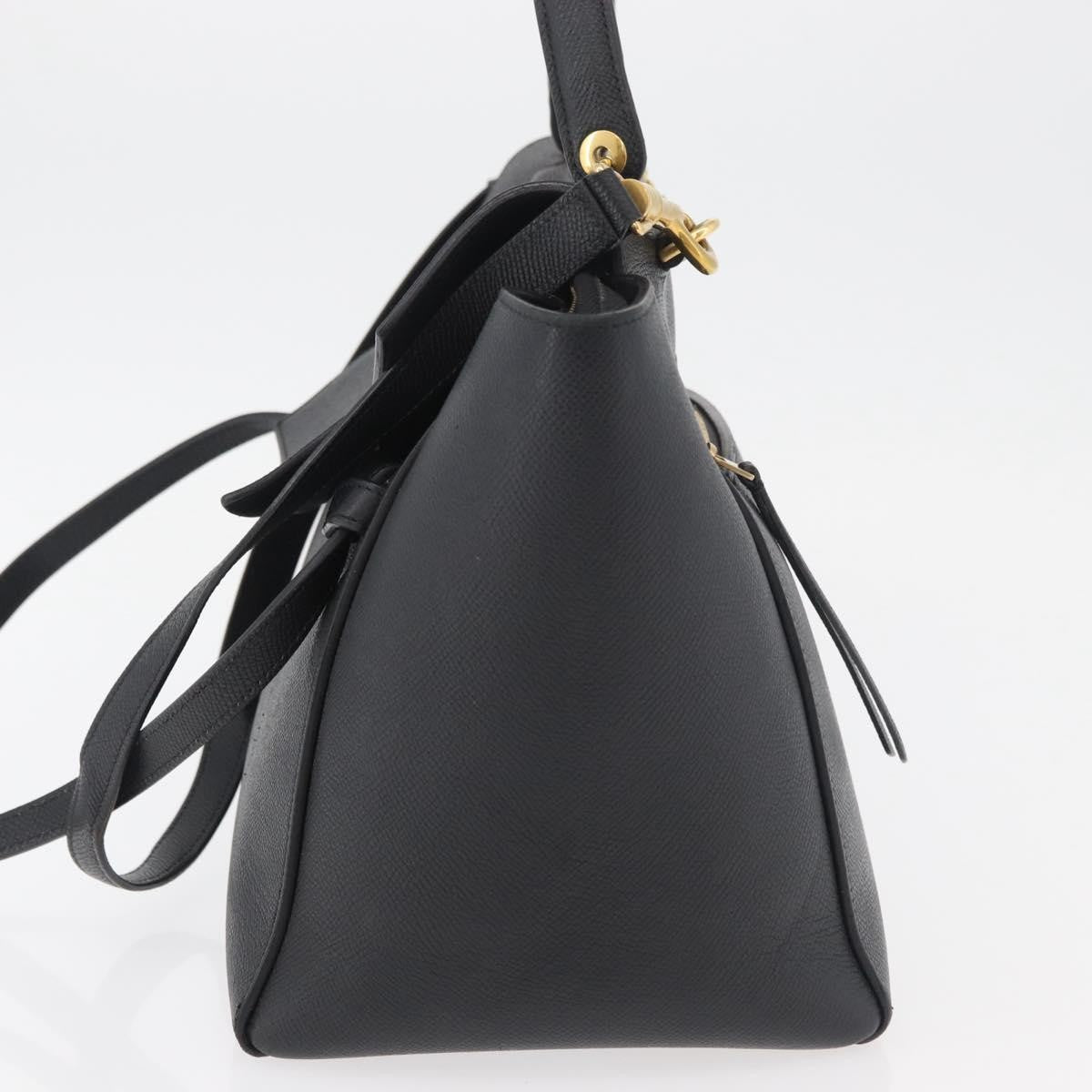 Celine Belt Bag Textured Leather Black Leather Handbag ( )