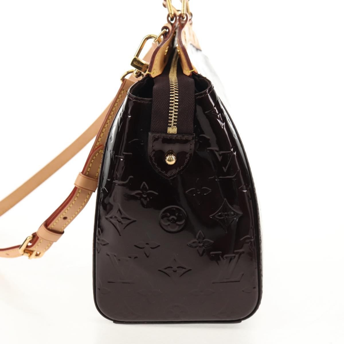 Louis Vuitton Brea Handbag Monogram Vernis Burgundy Patent_Leather Handbag (Authentic  )