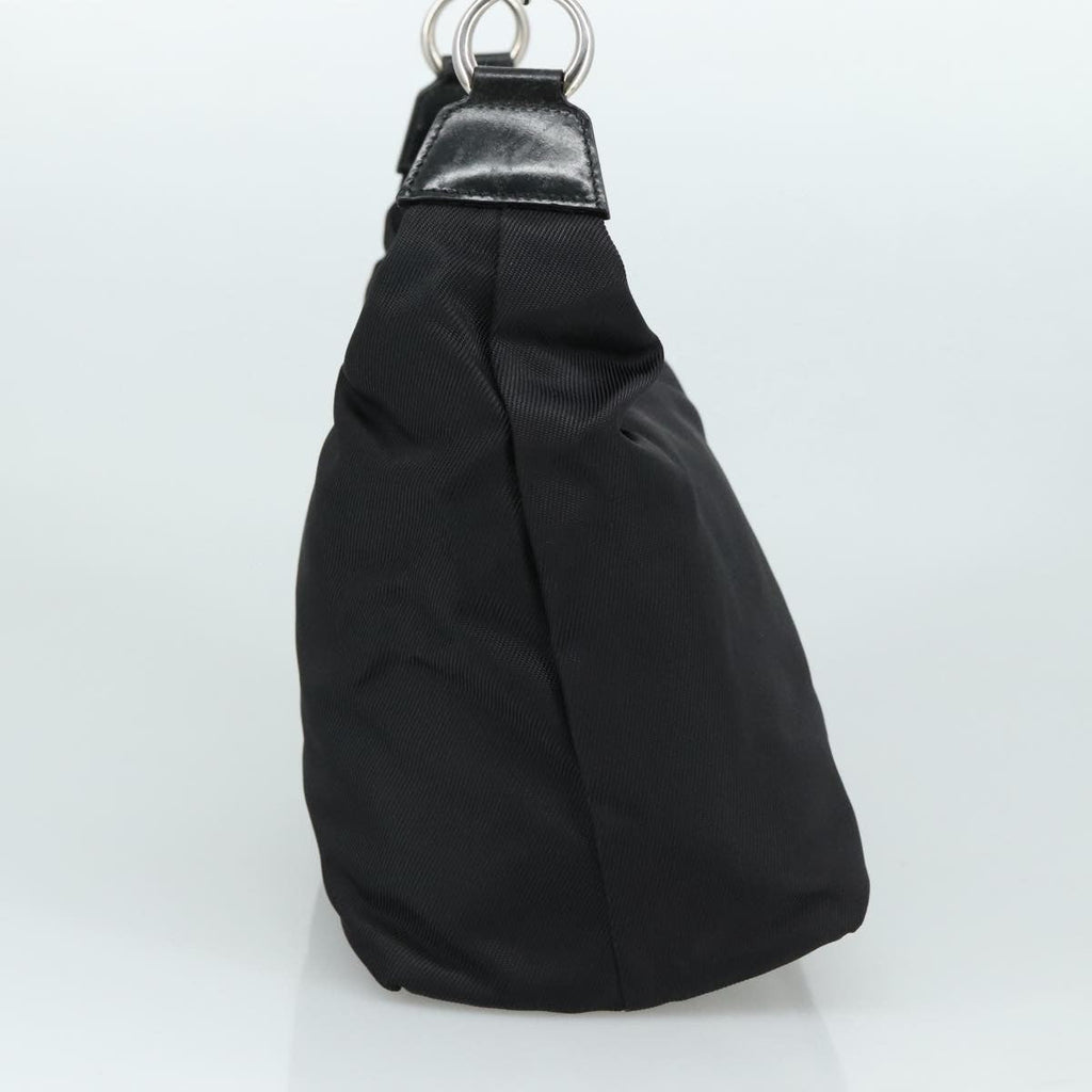 Gucci Vintage Bamboo Handle Bag Nylon Black Nylon Handbag ( )