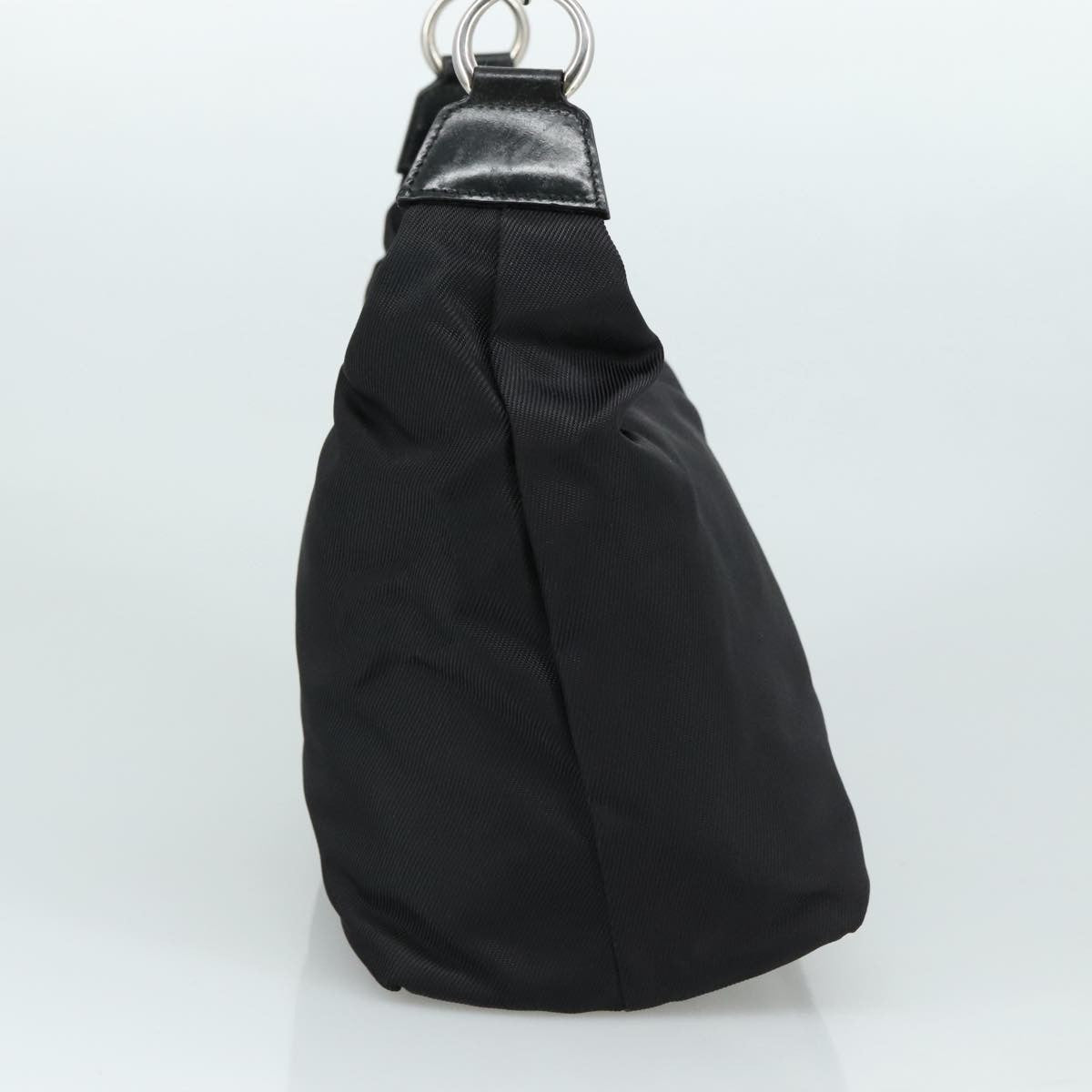 Gucci Vintage Bamboo Handle Bag Nylon Black Nylon Handbag ( )