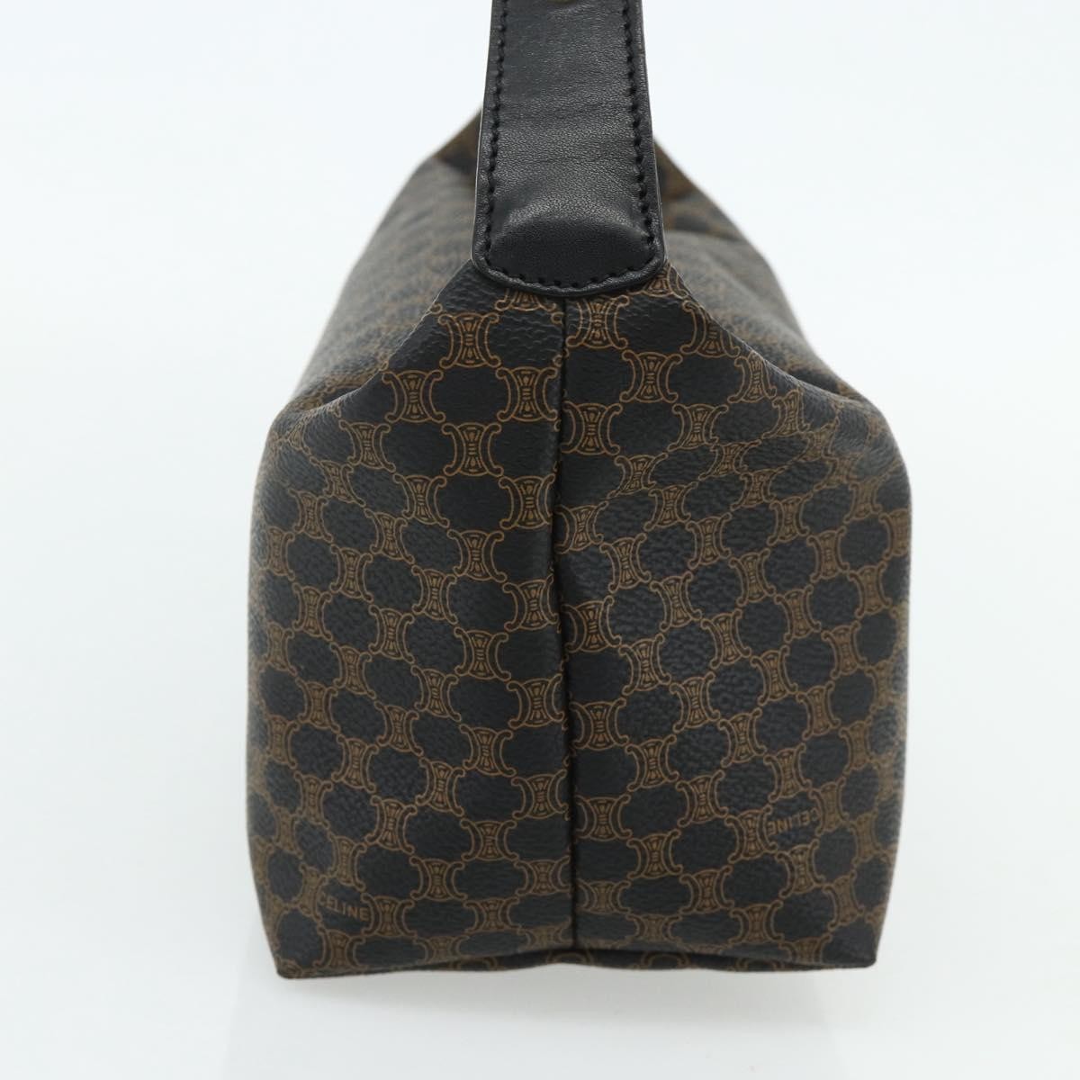 Celine Vintage Macadam Shoulder Bag Macadam Canva  Vinyl Black Canvas Handbag ( )