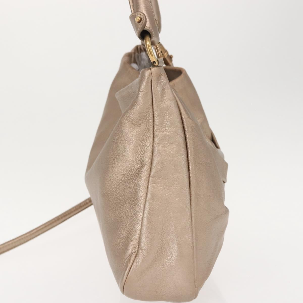 Salvatore Ferragamo Miss Vara Hobo Leather Gold Leather Handbag (Authentic  )