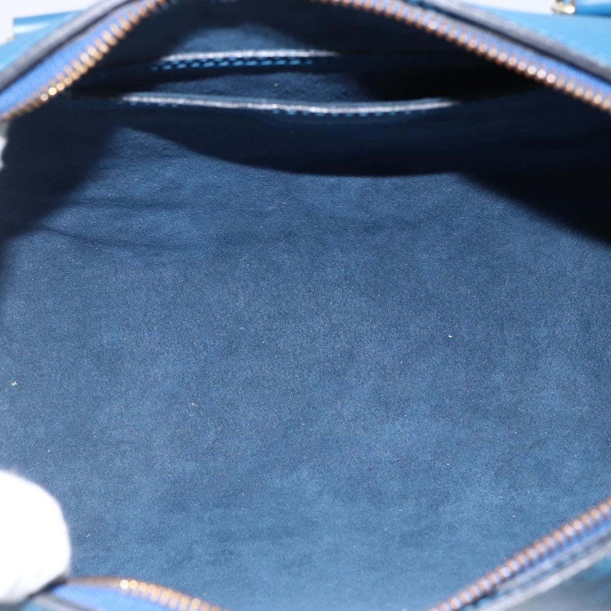 Louis Vuitton Soufflot Handbag Epi Leather Blue Leather Handbag (Authentic  )