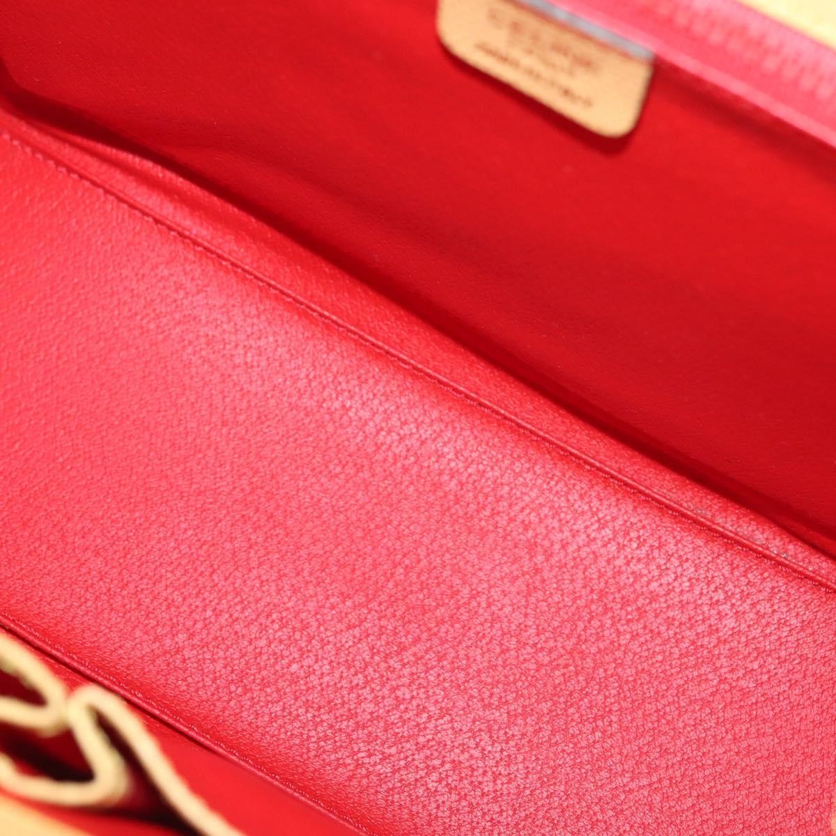 Celine Vintage Convertible Turnlock Top Handle Bag Leather Yellow Leather Bag (Authentic  )