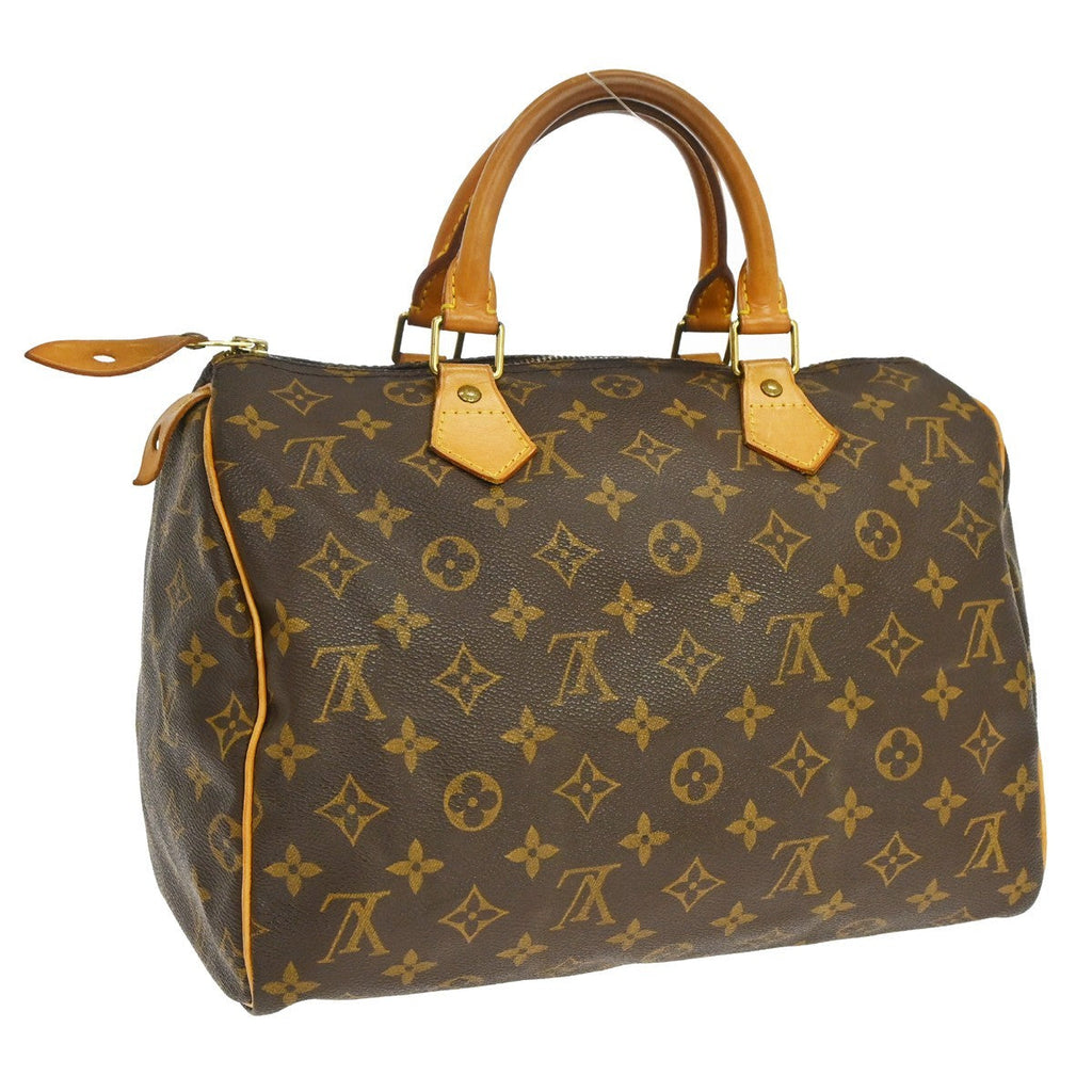 Louis Vuitton Speedy Handbag Monogram Canvas Brown Canvas Handbag ( )