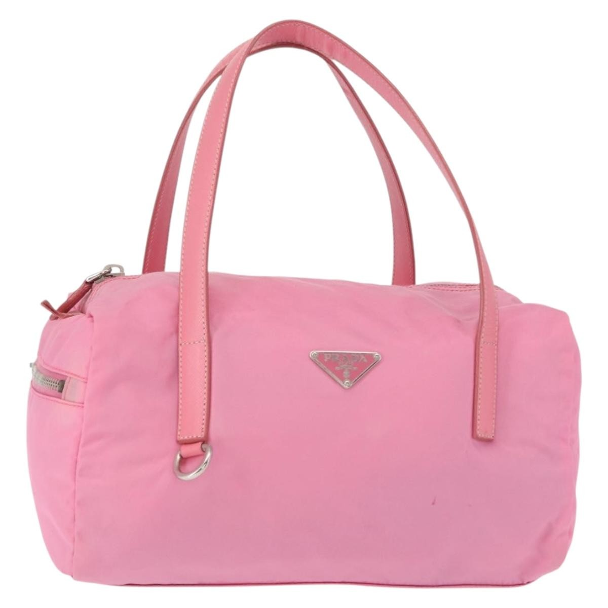 Prada Side Pocket Convertible Duffle Bag Tessuto Pink Nylon Handbag (Authentic  )