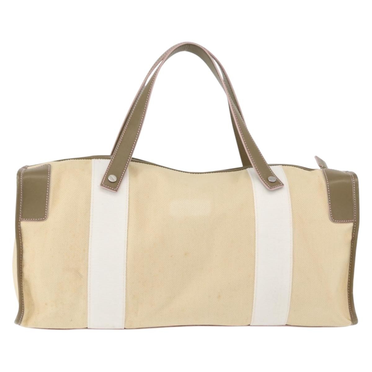 Loewe Anagram Handbag Canvas Beige Canvas Handbag (Authentic  )