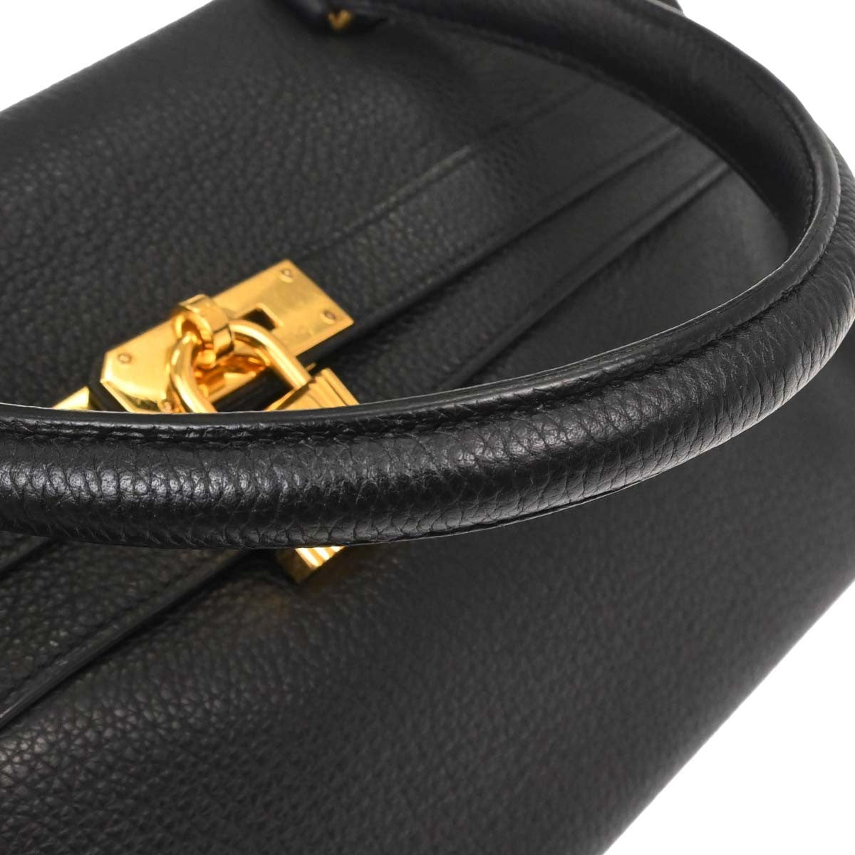 Hermes Shoulder Kelly Bag Togo Black Leather Handbag (Authentic  )