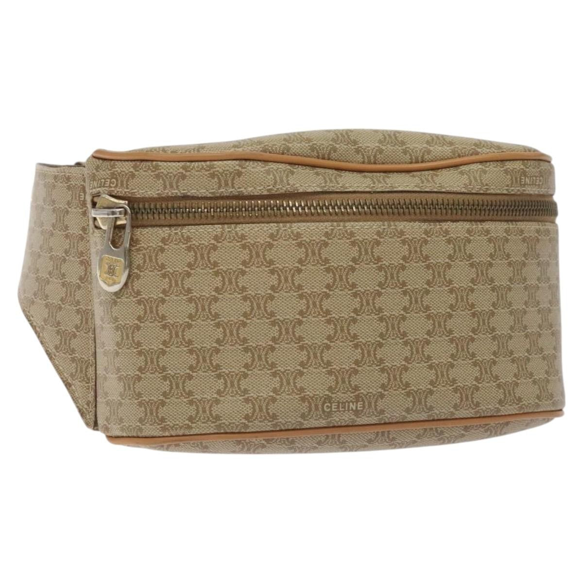 Celine Vintage Macadam Shoulder Bag Macadam Canva  Vinyl Beige Pvc,Canvas Backpack Bag ( )