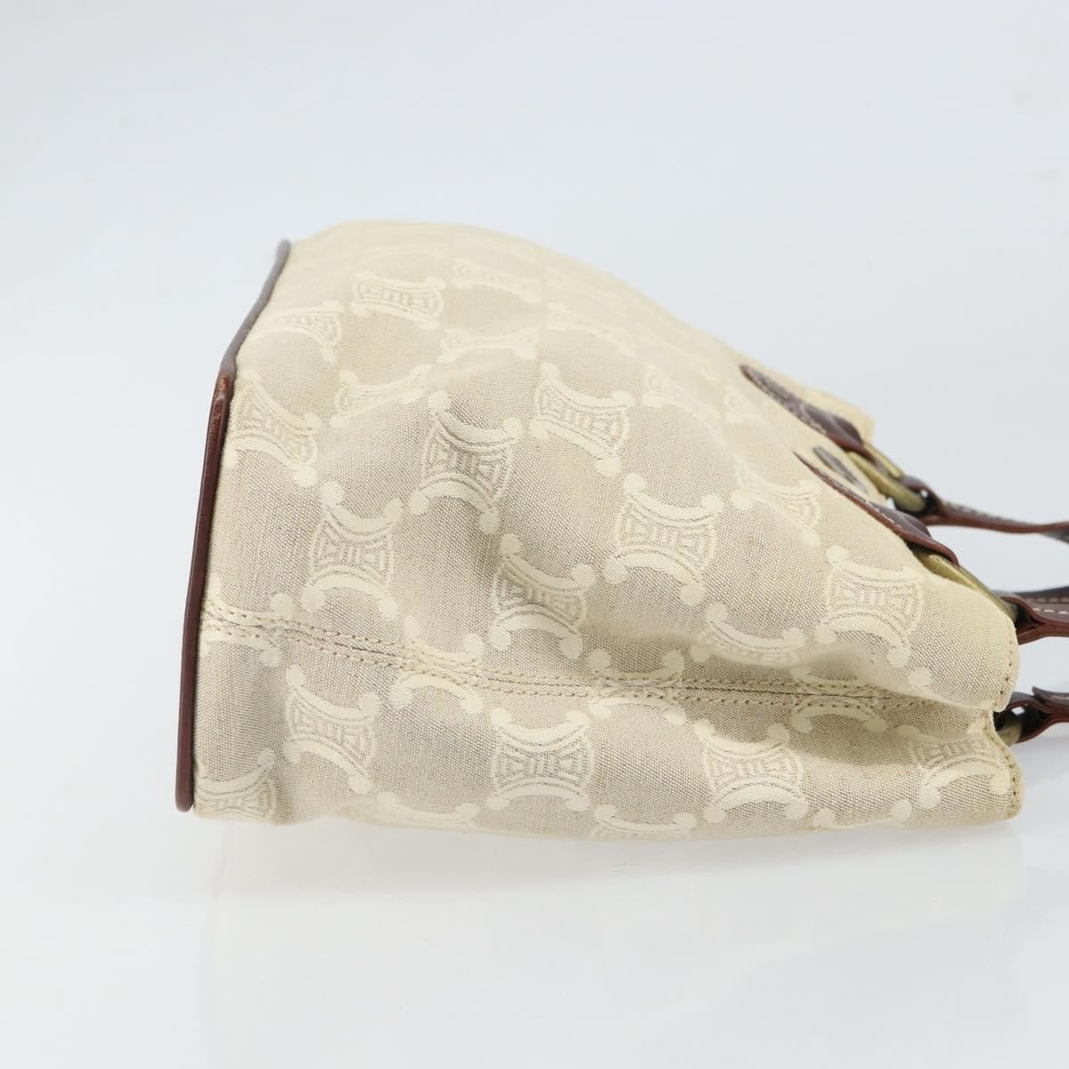 Celine Vintage Macadam Handbag Canvas And Leather Beige Canvas Handbag (Authentic  )