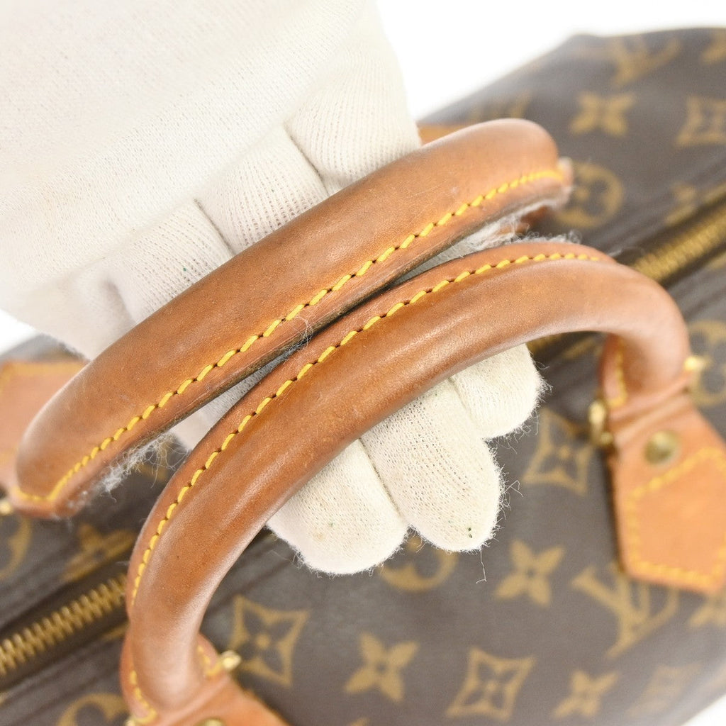 Louis Vuitton Speedy Handbag Monogram Canvas Brown Canvas Handbag ( )