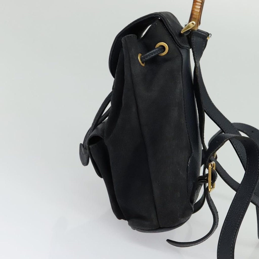 Gucci Gucci Bamboo Backpack Daim Navy Suede Backpack Bag (Authentic  )