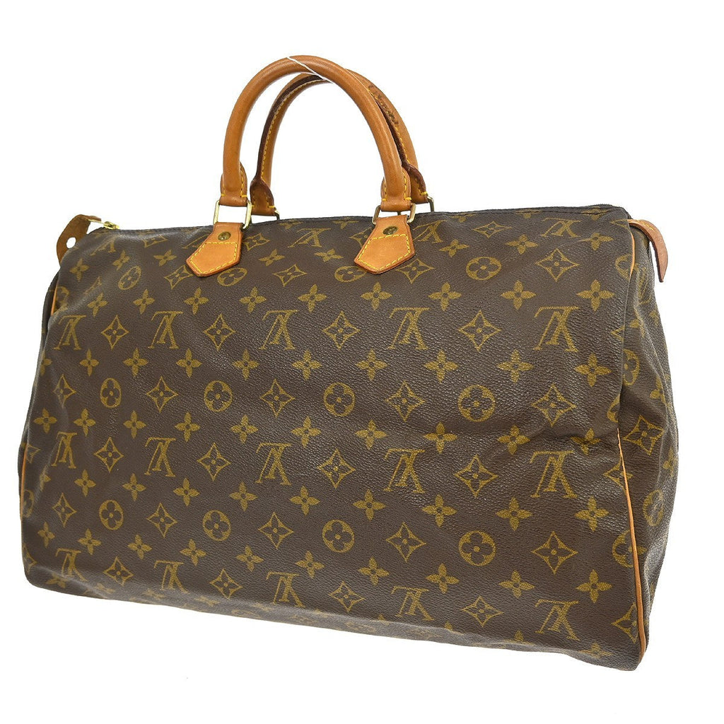 Louis Vuitton Speedy Handbag Monogram Canvas Brown Canvas Handbag ( )