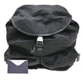 Prada Double Front Pocket Backpack Tessuto Black Nylon Backpack Bag (Authentic  )