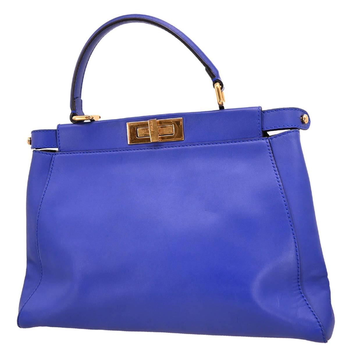 Fendi Peekaboo Bag Soft Leather Blue Leather Handbag (Authentic  )