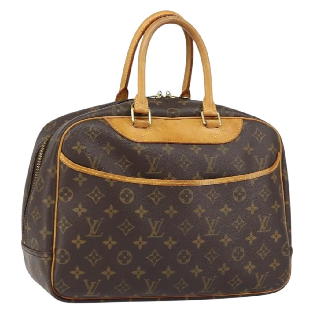 Louis Vuitton Deauville Handbag Monogram Canvas Brown Canvas Handbag (Authentic  )