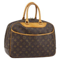 Louis Vuitton Deauville Handbag Monogram Canvas Brown Canvas Handbag (Authentic  )