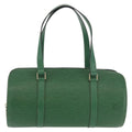 Louis Vuitton Soufflot Handbag Epi Leather Green Leather Handbag (Authentic  )