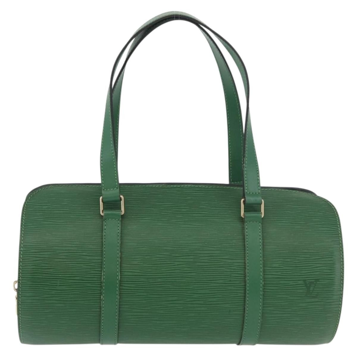 Louis Vuitton Soufflot Handbag Epi Leather Green Leather Handbag (Authentic  )