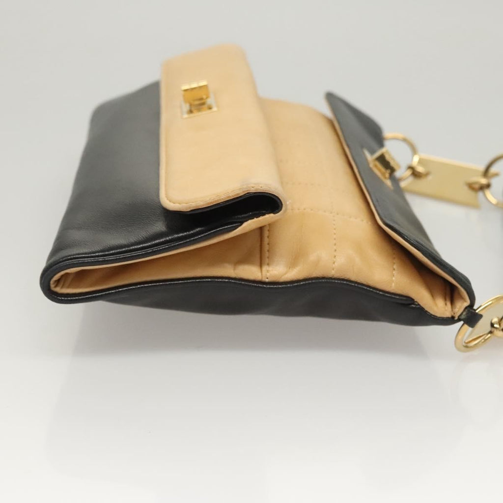 Chanel Chocolate Bar Cc Handbag Quilted Lambskin Beige Leather Handbag (Authentic  )