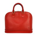 Louis Vuitton Alma Handbag Monogram Canvas Red Leather Handbag ( )
