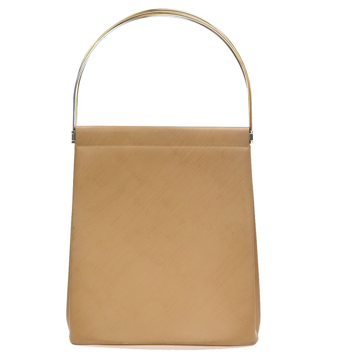 Cartier Trinity Hand Bag Leather Beige Leather Handbag (Authentic  )