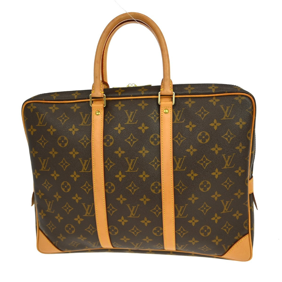 Louis Vuitton Porte Documents Voyage Monogram Canvas Brown Canvas Handbag ( )