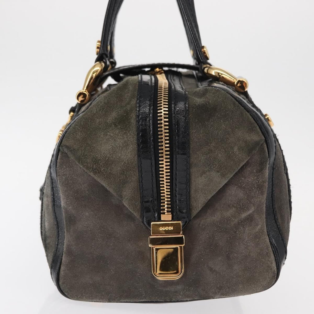 Gucci Aviatrix Satchel Suede Black Suede Handbag (Authentic  )