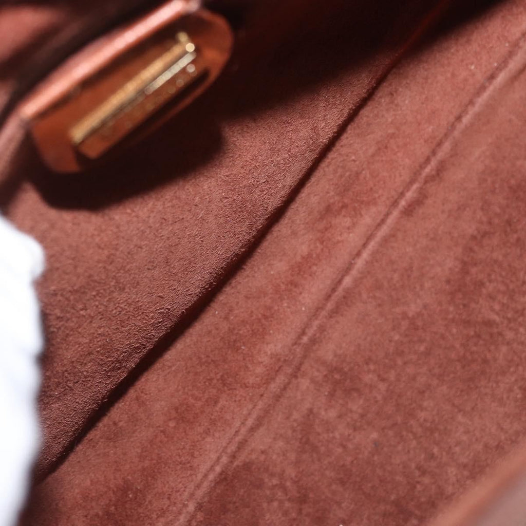 Gucci Vintage Handbag Leather Brown Leather Handbag (Authentic  )