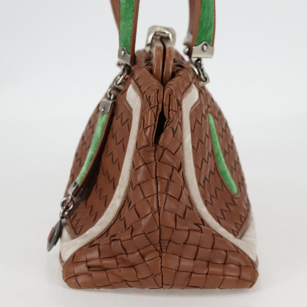 Bottega Veneta Intrecciato Leather Brown Leather Handbag (Authentic  )