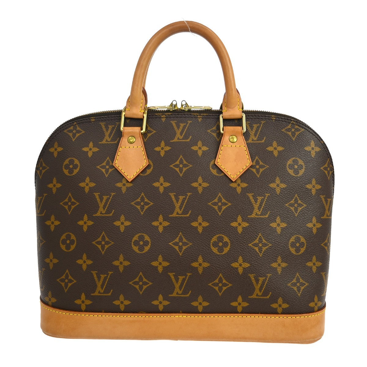Louis Vuitton Alma Handbag Monogram Canvas Brown Canvas Handbag (Authentic  )