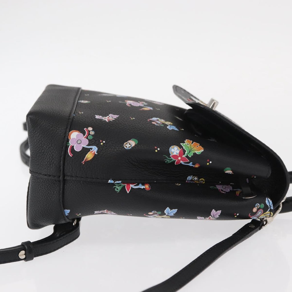 Louis Vuitton Lockme Backpack Floral Printed Leather Black Leather Backpack Bag (Authentic  )