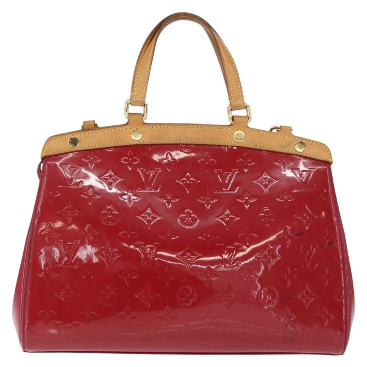 Louis Vuitton Brea Handbag Monogram Vernis Red Patent_Leather Handbag (Authentic  )