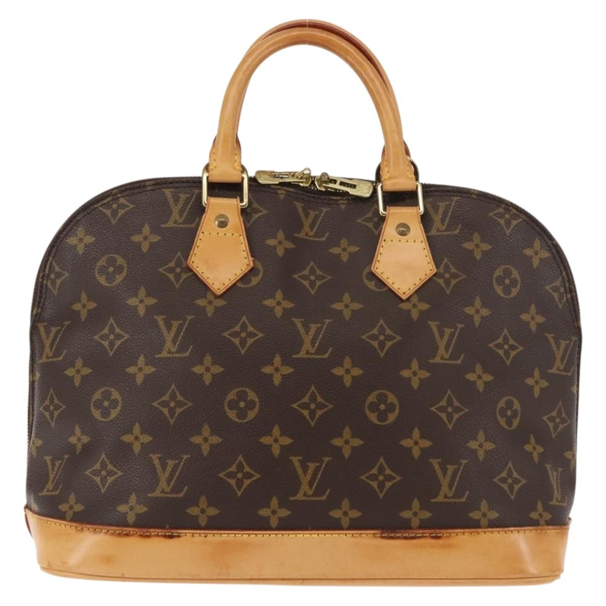 Louis Vuitton Alma Handbag Monogram Canvas Brown Canvas Handbag (Authentic  )