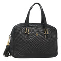 Bally Vintage Handbag Quilted Leather Black Leather Handbag ( )