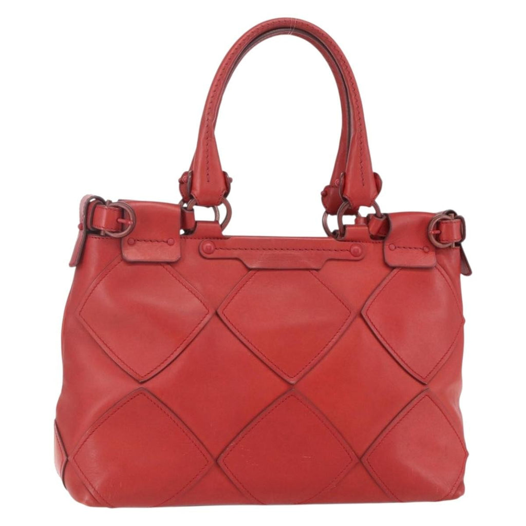 Salvatore Ferragamo Gancini Handbag Leather Red Leather Handbag (Authentic  )