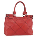 Salvatore Ferragamo Gancini Handbag Leather Red Leather Handbag (Authentic  )