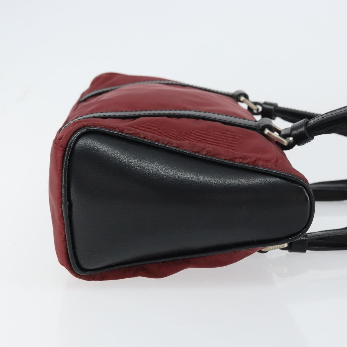 Prada Vintage Zip Handbag Tessuto Burgundy Nylon Handbag (Authentic  )