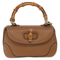 Gucci New Bamboo 1921 Top Handle Bag Leather Brown Leather Handbag (Authentic  )