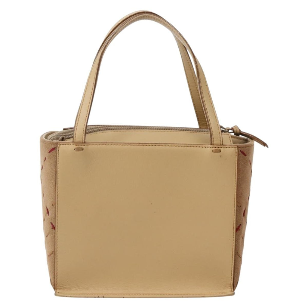 Burberry Vintage Handbag Leather Beige Leather Handbag (Authentic  )