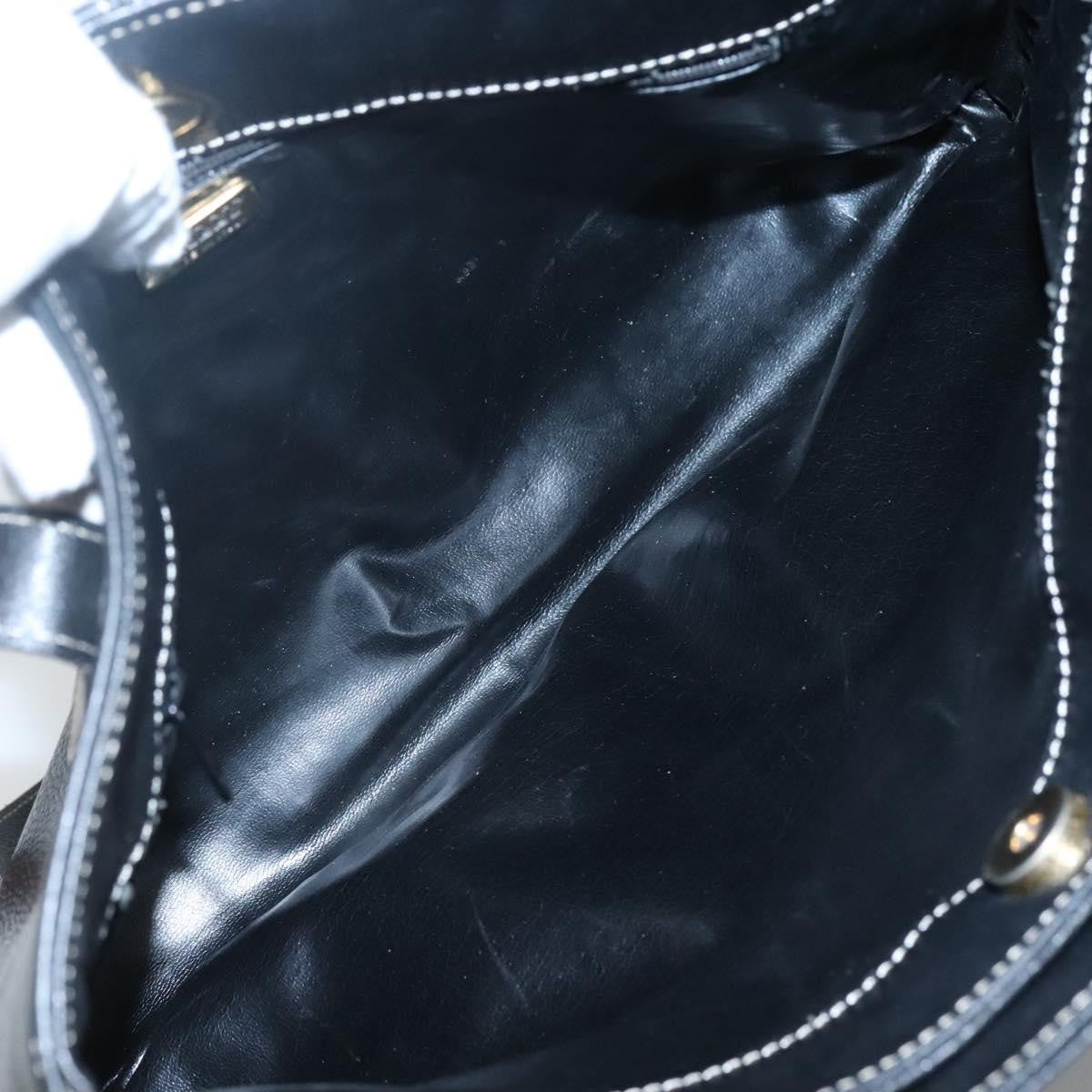 Bally Vintage Shoulder Bag Leather Black Leather Handbag ( )